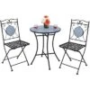 3pcs Patio Bistro Set Outdoor Furniture Mosaic Table Chairs All Weather Garden -Crosley Shop GUEST 196ae9d1 6a15 4089 9197 7737f43a342e
