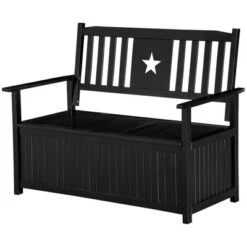 Outsunny Outdoor Wooden Storage Bench Deck Box, Wood Patio Furniture, 43 Gallon Pool Storage Bin Container With Cloth, Backrest, Armrests, Star, Black 9 Outsunny Outdoor Wooden Storage Bench Deck Box, Wood Patio Furniture, 43 Gallon Pool Storage Bin Container With Cloth, Backrest, Armrests, Star, Black -Crosley Shop GUEST 19a970cd f760 47b9 9ba6 1faeedff57bc
