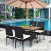 Costway 5 PCS Patio Rattan Furniture Set Wood Top Table Cushioned Chairs Garden Yard Deck 2 Costway 5 PCS Patio Rattan Furniture Set Wood Top Table Cushioned Chairs Garden Yard Deck -Crosley Shop GUEST 1af3996e 37b8 4be3 af94 58d827de293c