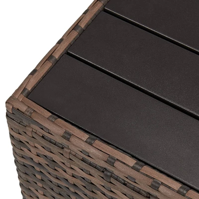 6pc Wicker Outdoor Conversation Set With Cushions - Orange - EDYO LIVING 20 6pc Wicker Outdoor Conversation Set With Cushions - Orange - EDYO LIVING - Image 18