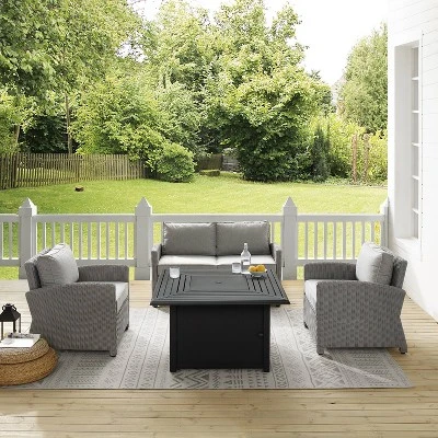 Bradenton 4pc Wicker Seating Set With Fire Table - Crosley 10 Bradenton 4pc Wicker Seating Set With Fire Table - Crosley - Image 8