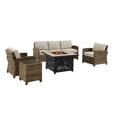 Bradenton 5pc Outdoor Wicker Conversation Set With Fire Table - Crosley 9 Bradenton 5pc Outdoor Wicker Conversation Set With Fire Table - Crosley - Image 7