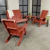 Italica 4pc Outdoor Set With Modern Adirondack Chairs, Double Wider Adirondack Chair & Side Table - Rustick Red - Highwood -Crosley Shop GUEST 1c48ab87 cef3 445b 83f6 e82f11ca7274