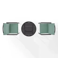 3pc Kaplan Outdoor Steel Chat Set Mist/Bronze - Crosley -Crosley Shop GUEST 1cd88418 ad0a 4bc9 a39c c61fd124e444