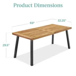 Best Choice Products 6-Person Indoor Outdoor Patio Rustic Acacia Wood Picnic Dining Table W/ Metal Finish Legs 13 Best Choice Products 6-Person Indoor Outdoor Patio Rustic Acacia Wood Picnic Dining Table W/ Metal Finish Legs -Crosley Shop GUEST 1cd92601 77ae 401f 8b5b 11a1f310b065