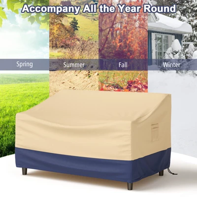 Costway Patio 60''x43'' 2-Seater Bench Loveseat Deep Sofa Cover Waterproof Handle Air Vent 5 Costway Patio 60''x43'' 2-Seater Bench Loveseat Deep Sofa Cover Waterproof Handle Air Vent - Image 4