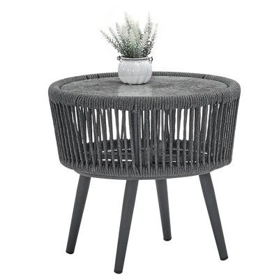 3pc Outdoor Wicker Conversation Set With Cushions - Dark Gray - GODEER 14 3pc Outdoor Wicker Conversation Set With Cushions - Dark Gray - GODEER - Image 12