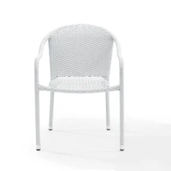 Palm Harbor 4pk Outdoor Wicker Stackable Chairs - White - Crosley -Crosley Shop GUEST 1dfb8192 30aa 48e3 9b2e 718f411dc294