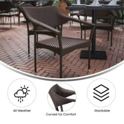 Emma And Oliver Modern All-Weather Patio Dining Chair With Fade And Weather Resistant PE Rattan And Reinforced Steel Frame -Crosley Shop GUEST 1e256b45 d5e7 4309 bd56 a8b3009f7090