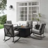 5pc Dahlia Outdoor Steel Set With Fire Table Taupe/Matte Black - Crosley -Crosley Shop GUEST 1e881861 29ec 47a4 8763 cb77599bf14d