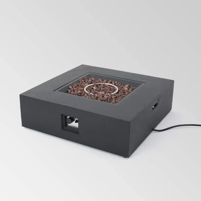 Oana 7pc Acacia V-Shaped Sectional Sofa With Fire Pit Set - Gray/Dark Gray - Christopher Knight Home 6 Oana 7pc Acacia V-Shaped Sectional Sofa With Fire Pit Set - Gray/Dark Gray - Christopher Knight Home - Image 4