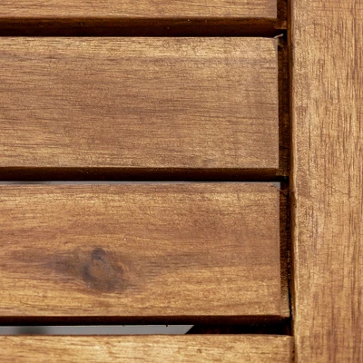 Ravenscroft 3pc Modern Boho Acacia Wood Slat Top Outdoor Dining Set - Saracina Home 4 Ravenscroft 3pc Modern Boho Acacia Wood Slat Top Outdoor Dining Set - Saracina Home - Image 2