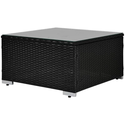 7pc Wicker Patio Conversation Set With Pillows & Cushions - Espresso/Blue - GODEER 5 7pc Wicker Patio Conversation Set With Pillows & Cushions - Espresso/Blue - GODEER - Image 3