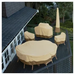 Veranda Square Patio Table And Chair Set Cover - Light Pebble - Classic Accessories -Crosley Shop GUEST 1f96611b 2fe7 4874 a3fc f9ed32cbf379 1
