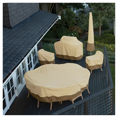 Veranda Medium Square Patio Table And 4 Chairs Cover - Light Pebble - Classic Accessories 7 Veranda Medium Square Patio Table And 4 Chairs Cover - Light Pebble - Classic Accessories - Image 5