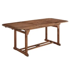 Ravenscroft Modern Boho Acacia Wood Slat Top Rectangle Extendable Outdoor Table - Saracina Home -Crosley Shop GUEST 1fb3848d 8275 4b43 8429 3df817323e4c