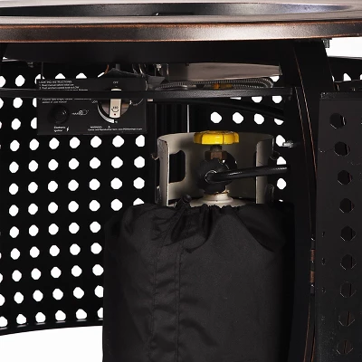 5pc Set With 44" Round Outdoor Aluminum Fire Table & Four Swivel Rocking Chairs & Wind Blocker Lid - Oakland Living 11 5pc Set With 44" Round Outdoor Aluminum Fire Table & Four Swivel Rocking Chairs & Wind Blocker Lid - Oakland Living - Image 9