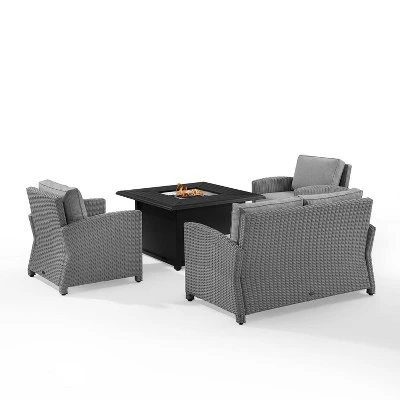 Bradenton 4pc Wicker Seating Set With Fire Table - Crosley 5 Bradenton 4pc Wicker Seating Set With Fire Table - Crosley - Image 3