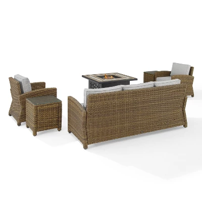 Bradenton 5pc Outdoor Wicker Conversation Set With Fire Table - Crosley 8 Bradenton 5pc Outdoor Wicker Conversation Set With Fire Table - Crosley - Image 6