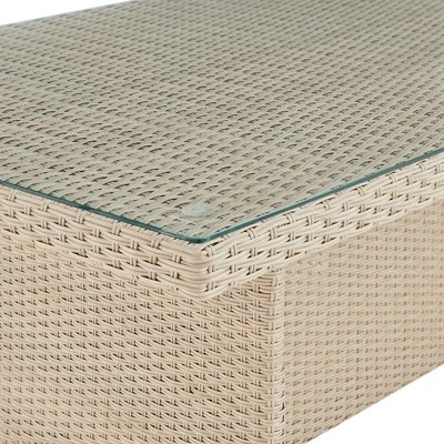 Canaan 4pc All Weather Wicker Outdoor Deep Seat Dining Sectional Set Cream - Alaterre Furniture 6 Canaan 4pc All Weather Wicker Outdoor Deep Seat Dining Sectional Set Cream - Alaterre Furniture - Image 4