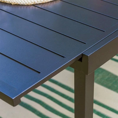 Captiva Designs 7pc Steel Outdoor Patio Dining Set With Rattan Arm Chairs & Rectangle Extendable Table 6 Captiva Designs 7pc Steel Outdoor Patio Dining Set With Rattan Arm Chairs & Rectangle Extendable Table - Image 4