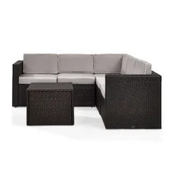 Palm Harbor 6pc Outdoor Wicker Sectional Set - Gray - Crosley -Crosley Shop GUEST 21fe9834 e616 4013 94f2 9716ce5d4b88