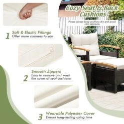 Costway 5PCS Patio Rattan Furniture Set Sofa Ottoman Cushioned Table W/Wood Top 15 Costway 5PCS Patio Rattan Furniture Set Sofa Ottoman Cushioned Table W/Wood Top -Crosley Shop GUEST 2416eb5d a76f 4538 a8d0 e2d26db611c0
