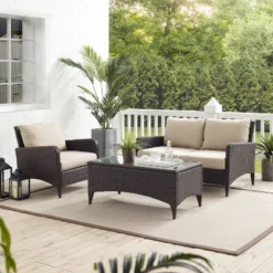 Kiawah 3pc Outdoor Wicker Conversation Set Sand - Crosley 17 Kiawah 3pc Outdoor Wicker Conversation Set Sand - Crosley -Crosley Shop GUEST 24226070 796a 4783 b271 2237a435bedb