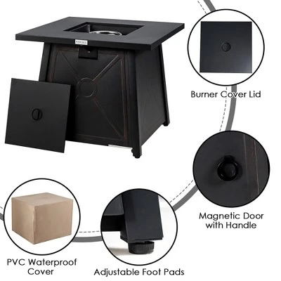 Costway 9PCS Patio Rattan Furniture Set Fire Pit Space-saving W/ Cushion Cover 6 Costway 9PCS Patio Rattan Furniture Set Fire Pit Space-saving W/ Cushion Cover - Image 4