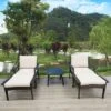 5pc Wicker Patio Set With Cushions - Brown/Beige - GODEER -Crosley Shop GUEST 245d378a 93b3 426d b42c 08c0ece2dcf8
