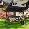 Costway Outdoor Patio Swing Canopy 3 Person Canopy Swing Chair Patio Hammock Black -Crosley Shop GUEST 256a3306 699c 4439 9c59 477a1f36f4e2