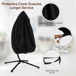 Costway Patio Hanging Egg Chair With Stand Waterproof Cover Folding Basket Cushion GreyBrown -Crosley Shop GUEST 2593d7bc ba86 4408 b2c9 b4c2f6917085