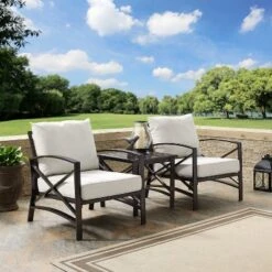 3pc Kaplan Outdoor Seating Set With 2 Chairs & Side Table - Oatmeal - Crosley -Crosley Shop GUEST 261b0c4f c461 4728 bad3 1a91945eb1bd