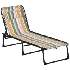 Outsunny Outdoor Folding Chaise Lounge Chair Portable Lightweight Reclining Garden Sun Lounger With 4-Position Adjustable Backrest For Patio, Deck, And Poolside -Crosley Shop GUEST 26696bb7 11f1 47b1 a418 2890f5f0c8dc