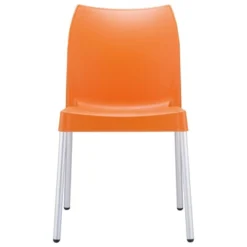 Vita Resin Outdoor Patio Dining Chair In Orange - Set Of 2 - Compamia