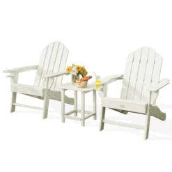 Costway 3PCS Patio Adirondack Chair & Side Table Set Weather Resistant W/ Cup Holder -Crosley Shop GUEST 267378c4 96b0 4a11 9f62 df49a73e0743