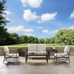 5pc Kaplan Outdoor Seating Set Oatmeal - Crosley -Crosley Shop GUEST 2673fee4 ebce 4e1c a25c 0e4e9c1b0ffb