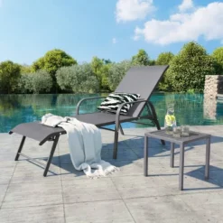 Outdoor Aluminum Square Side Table - Gray - Crestlive Products -Crosley Shop GUEST 26f65563 560e 4672 8af8 91695748b0ff