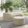 Crosley 2pc Furniture Covers, Round Sectional Sofa And Coffee Table, Tan