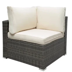 7pc Wicker Patio Set With Cushions & Storage Box - Gray/Beige - GODEER -Crosley Shop GUEST 27497359 3c7a 480b 8528 e8b1a30b5668