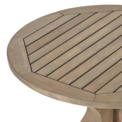 Bryant 3pc Acacia Wood & Wicker Bistro Set - Gray/Gray - Christopher Knight Home -Crosley Shop GUEST 288878ab a773 446c 9e07 49e7b1a23f0c