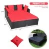 Tangkula Patio Rattan Daybed With 4 Pillows Cushioned Sofa For Outdoor -Crosley Shop GUEST 295d2b92 7045 4b46 9fa8 9adbb4ff68a9