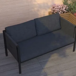 Merrick Lane Outdoor Love Seat/Sofa With Removable Fabric Cushions And Steel Frame -Crosley Shop GUEST 2971f58f 65bb 4a50 bee3 79d97290d1fa