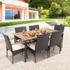Costway 7PCS Patio Wicker Dining Set Acacia Wood Armrests Table With Detachable Cushions &Umbrella Hole 2 Costway 7PCS Patio Wicker Dining Set Acacia Wood Armrests Table With Detachable Cushions &Umbrella Hole -Crosley Shop GUEST 2977ff81 b98d 4fd3 b4de e5becf994bee