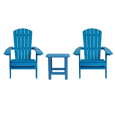 Emma And Oliver Set Of 2 Indoor/Outdoor Folding Adirondack Chairs With Side Table 16 Emma And Oliver Set Of 2 Indoor/Outdoor Folding Adirondack Chairs With Side Table - Image 14