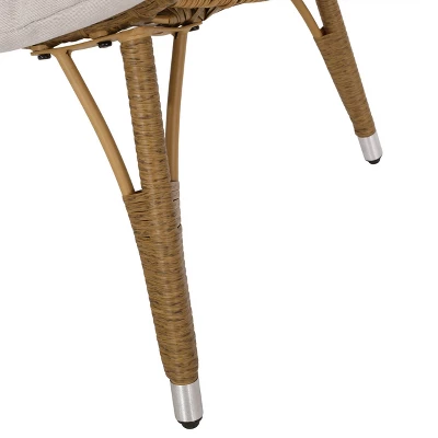 Serina Outdoor Wicker Teardrop Chair With Cushion - Beige/Light Brown - Christopher Knight Home 9 Serina Outdoor Wicker Teardrop Chair With Cushion - Beige/Light Brown - Christopher Knight Home - Image 7