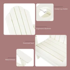 Costway 3PCS Patio Adirondack Chair & Side Table Set Weather Resistant W/ Cup Holder -Crosley Shop GUEST 2bd5cab2 ddce 4e64 9c12 9520c0296744