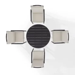 5pc Kaplan Outdoor Steel Round Dining Set Oatmeal/Bronze - Crosley -Crosley Shop GUEST 2bf9dc59 c2da 40e8 90ca 2883f7c520da