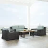 Beaufort 4pc Outdoor Wicker Seating Set - Mist - Crosley -Crosley Shop GUEST 2d2daa06 b0ee 4805 8118 cf6a1eb67937