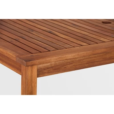 3pc Acacia Wood X Design Outdoor Patio Dining Set - Brown - Saracina Home 6 3pc Acacia Wood X Design Outdoor Patio Dining Set - Brown - Saracina Home - Image 4